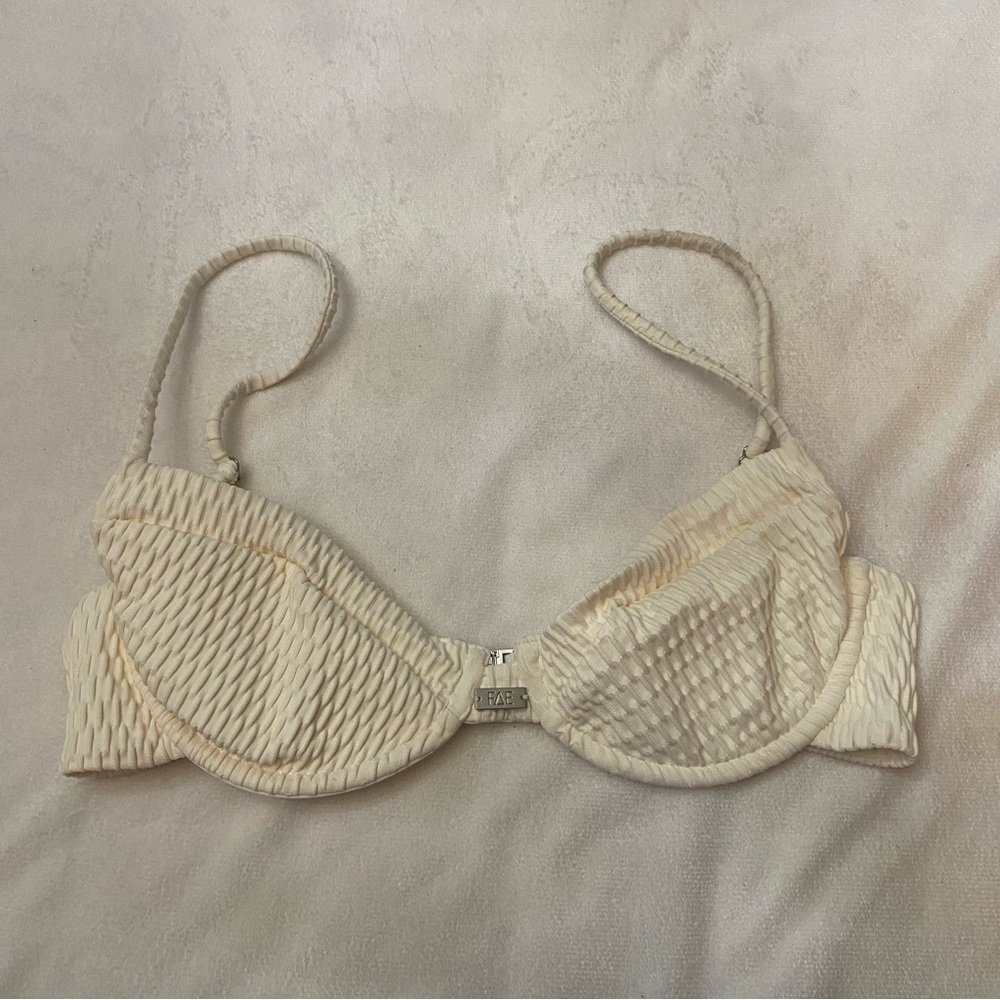 New! FAE x Free People Cream Textured bikini top 1195